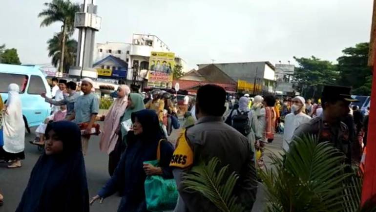 Kapolres Salatiga Pimpin Pengamanan Sholat Idul Fitri Jamaah Muhammadiyah Kota Salatiga