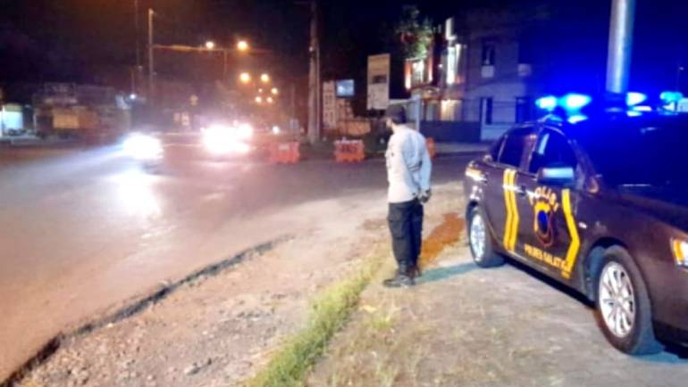 Cegah Aksi Balap Liar, Patroli Polsek Sidomukti Stationer Di Perempatan JLS Dukuh
