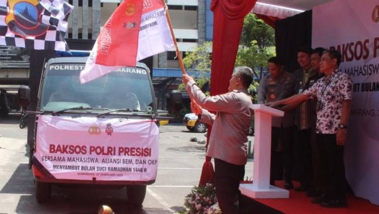 Sambut Ramadhan, Polda Jateng Gandeng Mahasiswa Gelar Bakti Sosial